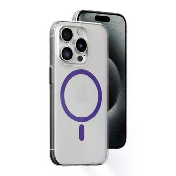 Fuchsia İphone 14 Pro İle Uyumlu Kılıf Bubble Mor Kablosuz Şarj Özellikli Kapak