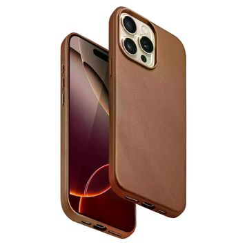 Fuchsia İphone 14 Pro Max İle Uyumlu Hbc-242 Dividing Kahverengi Kablosuz Şarj Özellikli Kapak