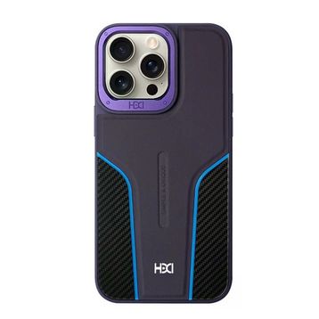 Fuchsia İphone 14 Pro Max İle Uyumlu Hbc-264 Lambor Karbon Fiber Derin Mor Sport Kapak