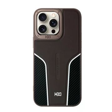 Fuchsia İphone 14 Pro Max İle Uyumlu Hbc-264 Lambor Karbon Fiber Titan Gri Sport Kapak