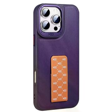 Fuchsia İphone 14 Pro Max İle Uyumlu Hbc-265 Madrid Derin Mor Kablosuz Şarj Özellikli Standlı Kapak