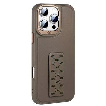 Fuchsia İphone 14 Pro Max İle Uyumlu Hbc-265 Madrid Titan Gri Kablosuz Şarj Özellikli Standlı Kapak
