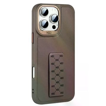 Fuchsia İphone 14 Pro Max İle Uyumlu Hbc-265 Madrid Titan Gri Kablosuz Şarj Özellikli Standlı Kapak