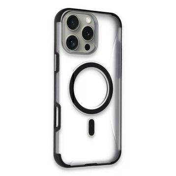 Fuchsia İphone 14 Pro Max İle Uyumlu Hilton Siyah Kablosuz Şarj Özellikli Kapak