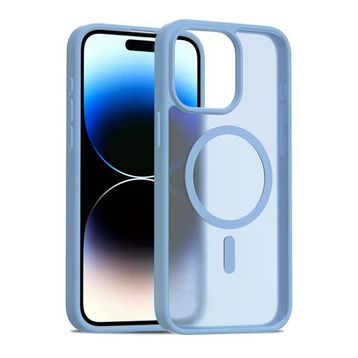 Fuchsia İphone 14 Pro Max İle Uyumlu Jota Açık Mavi Kablosuz Şarj Özellikli Kapak