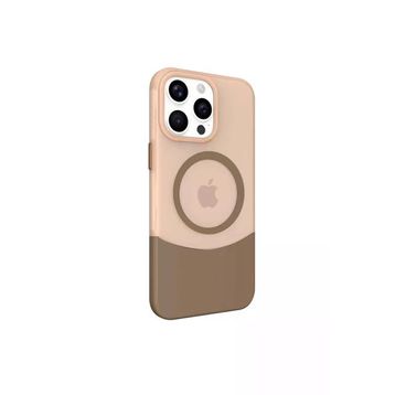 Fuchsia İphone 14 Pro Max İle Uyumlu Pc Suit Kahverengi Kablosuz Şarj Özellikli Kapak