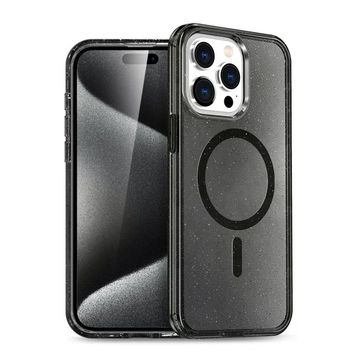 Fuchsia İphone 14 Pro Max İle Uyumlu Star Siyah Kablosuz Şarj Özellikli Kapak