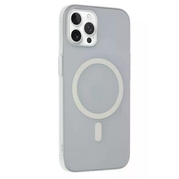 Fuchsia İphone 14 Pro Max İle Uyumlu Tuna Pc Slim Şeffaf Kablosuz Şarj Özellikli Kapak