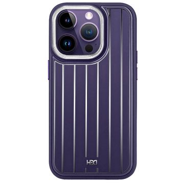 Fuchsia İphone 14 Pro Max Uyumlu Hbc-190 Kolaj Derin Mor Kılıf