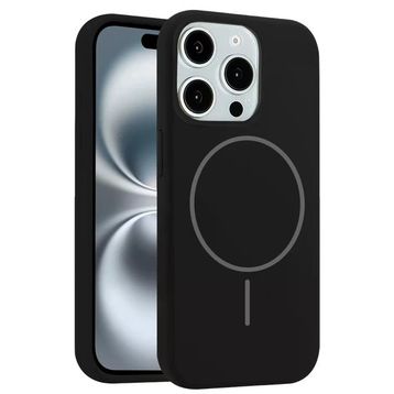 Fuchsia İphone 14 Pro Max Uyumlu Jully Kablosuz Şarj Özellikli Siyah Kılıf