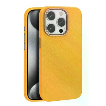 Fuchsia İphone 14 Pro Max Uyumlu Wonder Deri Kablosuz Şarj Özellikli Turuncu Kılıf