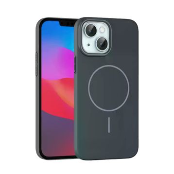 Fuchsia İphone 15 İle Uyumlu Plus Broş Füme Kablosuz Şarj Özellikli Kapak