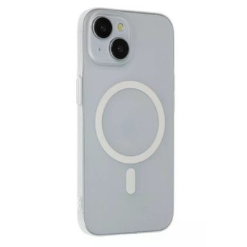 Fuchsia İphone 15 İle Uyumlu Plus Tuna Şeffaf Pc Slim Kablosuz Şarj Özellikli Kapak