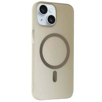 Fuchsia İphone 15 İle Uyumlu Plus Tuna Titan Gri Pc Slim Kablosuz Şarj Özellikli Kapak