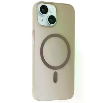 Fuchsia İphone 15 İle Uyumlu Plus Tuna Titan Gri Pc Slim Kablosuz Şarj Özellikli Kapak