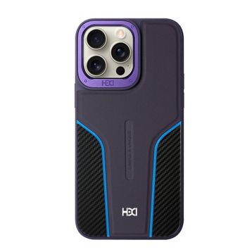 Fuchsia İphone 15 Pro İle Uyumlu Hbc-264 Lambor Derin Mor Karbon Fiber Sport Kapak
