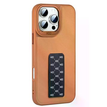 Fuchsia İphone 15 Pro İle Uyumlu Hbc-265 Madrid Kahverengi Kablosuz Şarj Özellikli Standlı Kapak