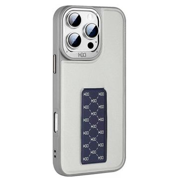 Fuchsia İphone 15 Pro İle Uyumlu Hbc-265 Madrid Natural Grey Kablosuz Şarj Özellikli Standlı Kapak