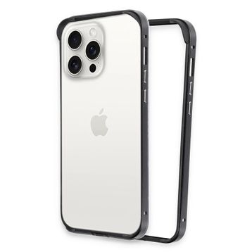 Fuchsia İphone 15 Pro İle Uyumlu Land Bumper Siyah Koruma Kapak