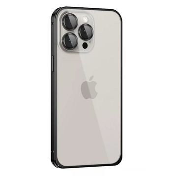 Fuchsia İphone 15 Pro İle Uyumlu Metal Bumper Siyah Mat Kapak