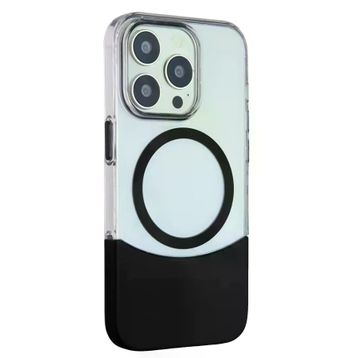Fuchsia İphone 15 Pro İle Uyumlu Pc Suit Siyah Kablosuz Şarj Özellikli Kapak