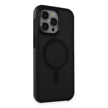 Fuchsia İphone 15 Pro İle Uyumlu Toras Airbag Siyah Kablosuz Şarj Özellikli Kapak