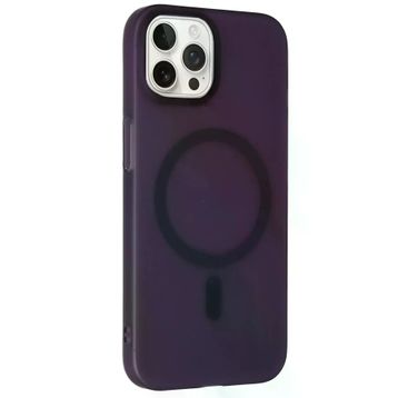 Fuchsia İphone 15 Pro İle Uyumlu Tuna Derin Mor Pc Slim Kablosuz Şarj Özellikli Kapak