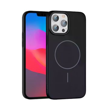 Fuchsia İphone 15 Pro Max İle Uyumlu Broş Siyah Kablosuz Şarj Özellikli Kapak