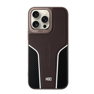 Fuchsia İphone 15 Pro Max İle Uyumlu Hbc-264 Lambor Titan Gri Karbon Fiber Sport Kapak