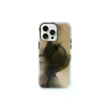 Fuchsia İphone 15 Pro Max İle Uyumlu Phantom Siyah Kablosuz Şarj Özellikli Kapak