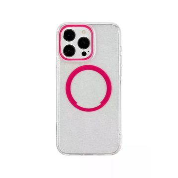 Fuchsia İphone 15 Pro Max İle Uyumlu Tanya Desen 6 Kablosuz Şarj Özellikli Kapak