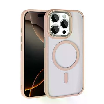Fuchsia İphone 15 Pro Max İle Uyumlu Terea Gold Kablosuz Şarj Özellikli Kapak