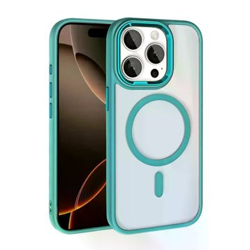 Fuchsia İphone 15 Pro Max İle Uyumlu Terea Yeşil Kablosuz Şarj Özellikli Kapak