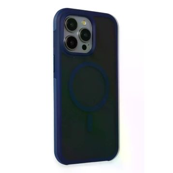 Fuchsia İphone 15 Pro Max İle Uyumlu Toras Lacivert Airbag Kablosuz Şarj Özellikli Kapak