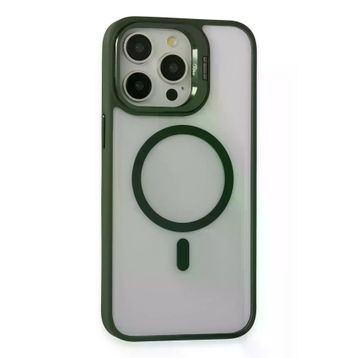 Fuchsia İphone 15 Pro Max Uyumlu Roblox Lens Koyu Yeşil Kablosuz Şarj Özellikli Standlı Kılıf