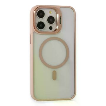 Fuchsia İphone 15 Pro Max Uyumlu Roblox Lens Pudra Kablosuz Şarj Özellikli Standlı Kılıf