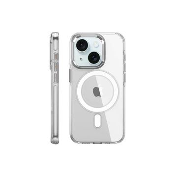 Fuchsia İphone 15 Pro Uyumlu Crystal Şeffaf Kablosuz Şarj Özellikli Kılıf
