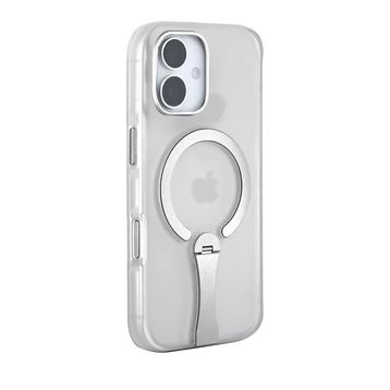 Fuchsia İphone 16 İle Uyumlu Hbc-354 Kunlun Şeffaf Standlı Kablosuz Şarj Özellikli Kapak