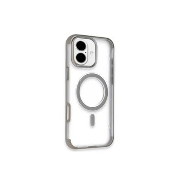 Fuchsia İphone 16 İle Uyumlu Hilton Titan Gri Kablosuz Şarj Özellikli Kapak