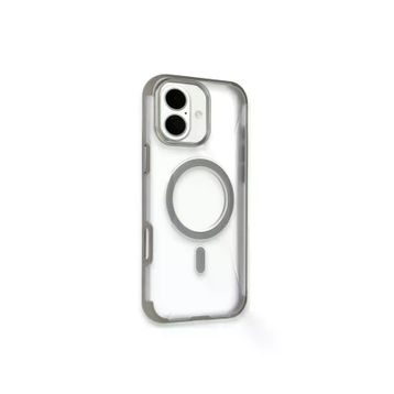 Fuchsia İphone 16 İle Uyumlu Hilton Titan Gri Kablosuz Şarj Özellikli Kapak