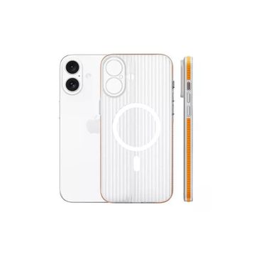 Fuchsia İphone 16 İle Uyumlu Line Turuncu Kablosuz Şarj Özellikli Kapak