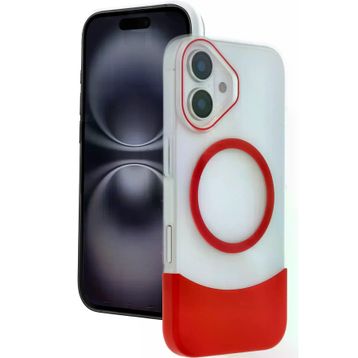 Fuchsia İphone 16 İle Uyumlu Velar Kırmızı Kablosuz Şarj Özellikli Kapak