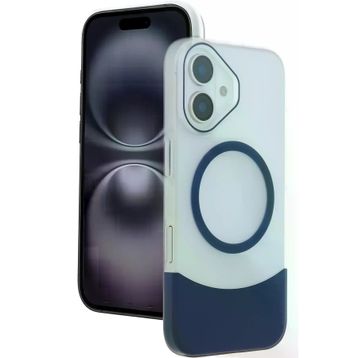 Fuchsia İphone 16 İle Uyumlu Velar Lacivert Kablosuz Şarj Özellikli Kapak