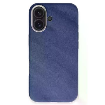 Fuchsia İphone 16 İle Uyumlu Wonder Lacivert Deri Kablosuz Şarj Özellikli Kapak