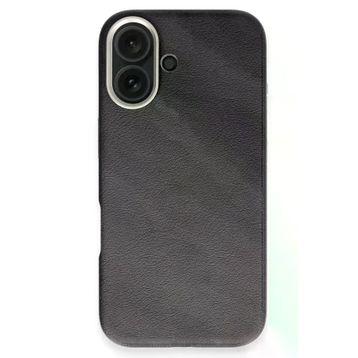 Fuchsia İphone 16 İle Uyumlu Wonder Siyah Deri Kablosuz Şarj Özellikli Kapak