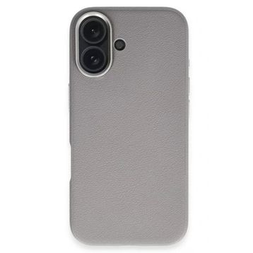 Fuchsia İphone 16 İle Uyumlu Wonder Titan Gri Deri Kablosuz Şarj Özellikli Kapak