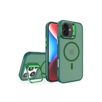 Fuchsia İphone 16 Plus İle Uyumlu Flet Lens Koyu Yeşil Kablosuz Şarj Özellikli Kapak