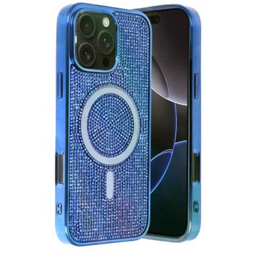 Fuchsia İphone 16 Pro İle Uyumlu Helen Lacivert Kablosuz Şarj Özellikli Kapak