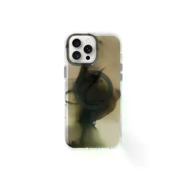 Fuchsia İphone 16 Pro İle Uyumlu Phantom Siyah Kablosuz Şarj Özellikli Kapak