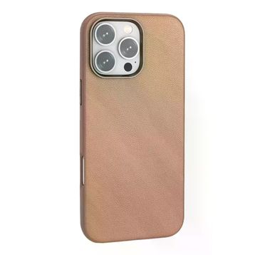 Fuchsia İphone 16 Pro İle Uyumlu Wonder Bronz Deri Kablosuz Şarj Özellikli Kapak